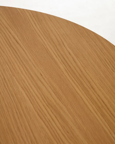 Oqui runder Ausziehtisch in Eichenfurnier und Beine aus Massivholz Ø 120 (200) x 120 cm von Kave Home – Produktbild 1