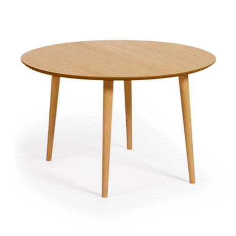 Oqui runder Ausziehtisch in Eichenfurnier und Beine aus Massivholz Ø 120 (200) x 120 cm von Kave Home – Produktbild 10