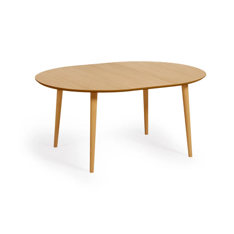 Oqui runder Ausziehtisch in Eichenfurnier und Beine aus Massivholz Ø 120 (200) x 120 cm von Kave Home – Produktbild 12