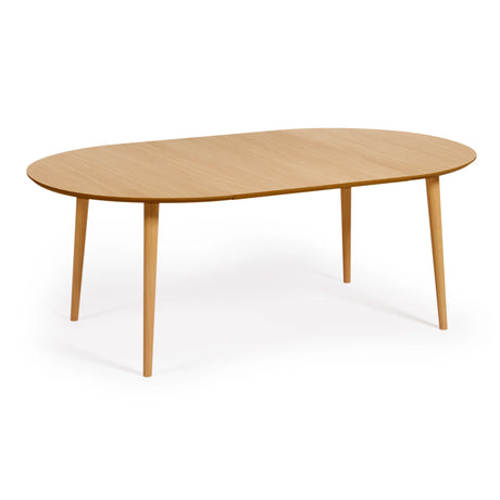 Oqui runder Ausziehtisch in Eichenfurnier und Beine aus Massivholz Ø 120 (200) x 120 cm von Kave Home – Produktbild 14