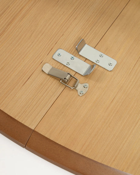 Oqui runder Ausziehtisch in Eichenfurnier und Beine aus Massivholz Ø 120 (200) x 120 cm von Kave Home – Produktbild 4