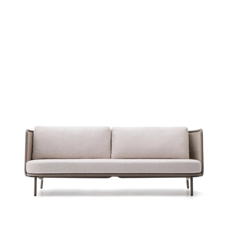 Outdoor-3-Sitzer-Sofa Sedalis aus Aluminium und taupefarbenem Seil 210 cm von Kave Home – Produktbild 10