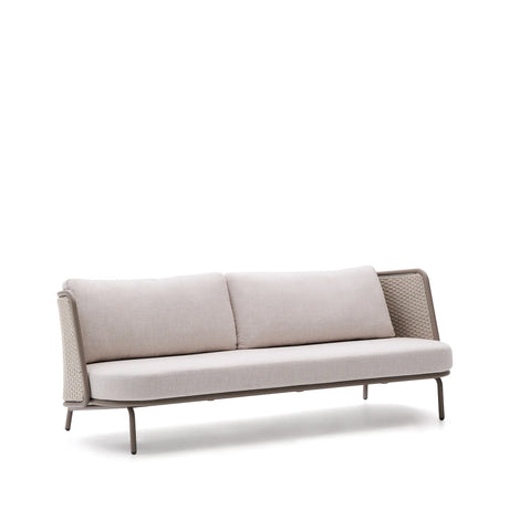Outdoor-3-Sitzer-Sofa Sedalis aus Aluminium und taupefarbenem Seil 210 cm von Kave Home – Produktbild 12