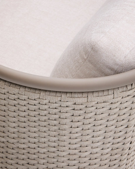 Outdoor-3-Sitzer-Sofa Sedalis aus Aluminium und taupefarbenem Seil 210 cm von Kave Home – Produktbild 2