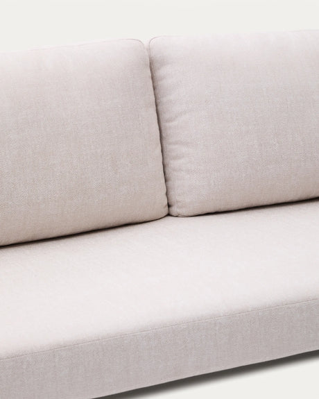 Outdoor-3-Sitzer-Sofa Sedalis aus Aluminium und taupefarbenem Seil 210 cm von Kave Home – Produktbild 3