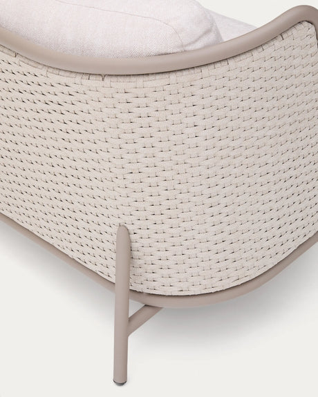 Outdoor-3-Sitzer-Sofa Sedalis aus Aluminium und taupefarbenem Seil 210 cm von Kave Home – Produktbild 4