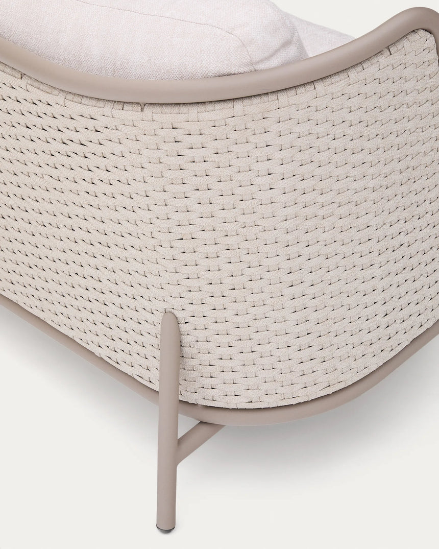 Outdoor-3-Sitzer-Sofa Sedalis aus Aluminium und taupefarbenem Seil 210 cm von Kave Home – Produktbild 4