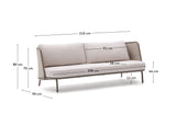 Outdoor-3-Sitzer-Sofa Sedalis aus Aluminium und taupefarbenem Seil 210 cm von Kave Home – Produktbild 6