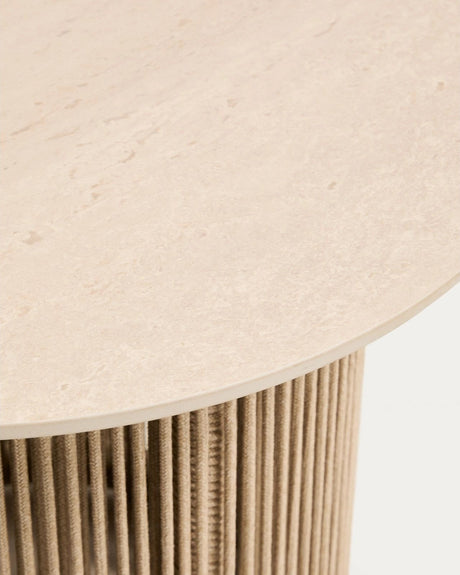 Outdoor-Beistelltisch Orosei aus Aluminium und écrufarbenem Seil Ø 55 cm von Kave Home – Bild 3