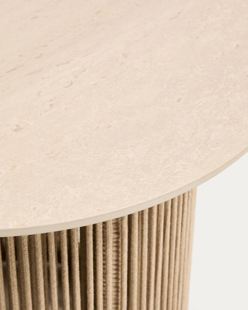 Outdoor-Beistelltisch Orosei aus Aluminium und écrufarbenem Seil Ø 55 cm von Kave Home – Bild 3