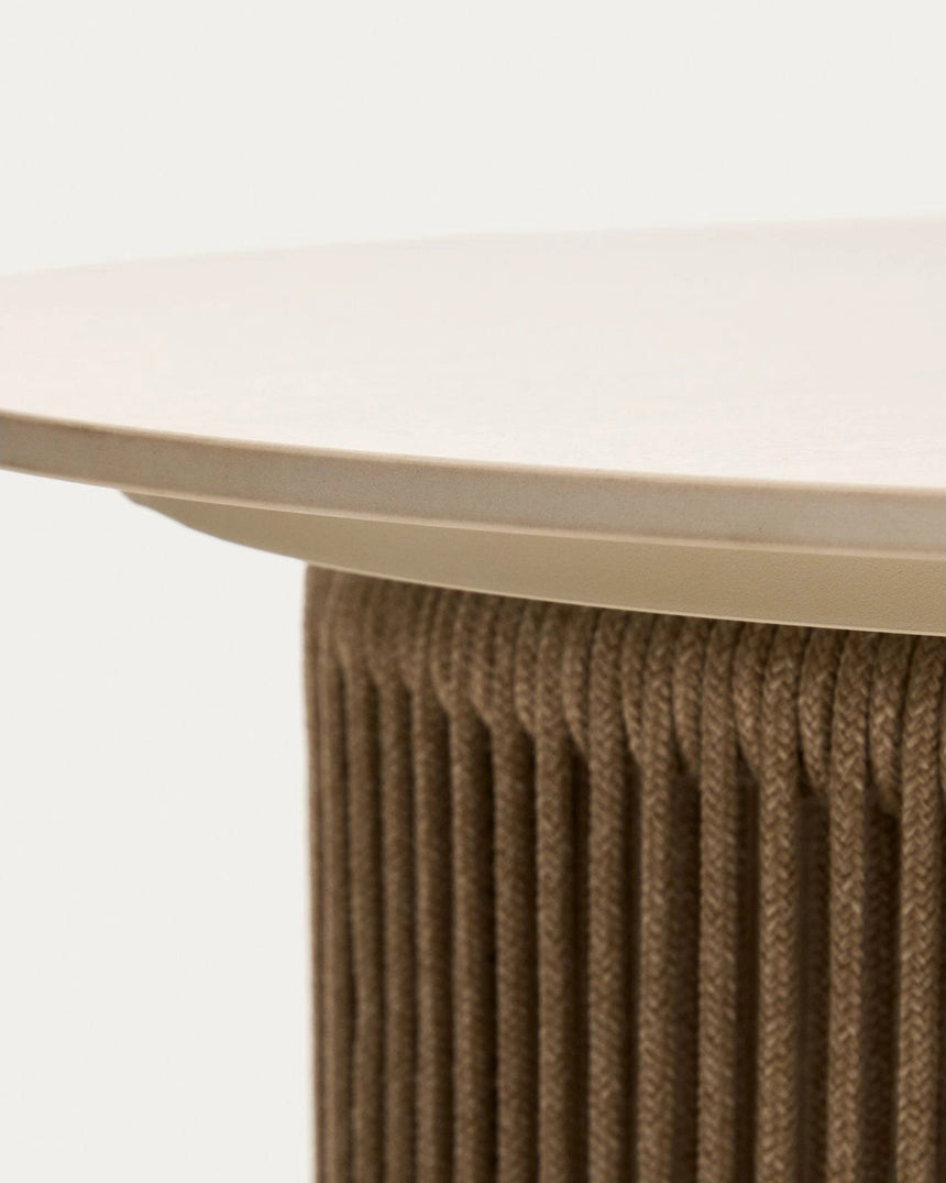 Outdoor-Beistelltisch Orosei aus Aluminium und écrufarbenem Seil Ø 55 cm von Kave Home – Bild 5