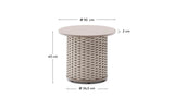 Outdoor-Beistelltisch Sedalis aus Aluminium und taupefarbenem Seil Ø50 cm von Kave Home – Produktbild 4