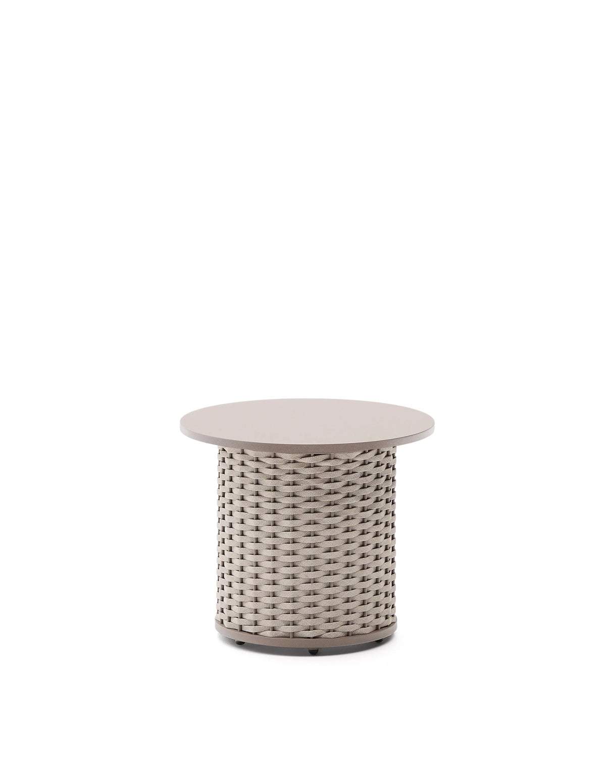 Outdoor-Beistelltisch Sedalis aus Aluminium und taupefarbenem Seil Ø50 cm von Kave Home – Produktbild 8