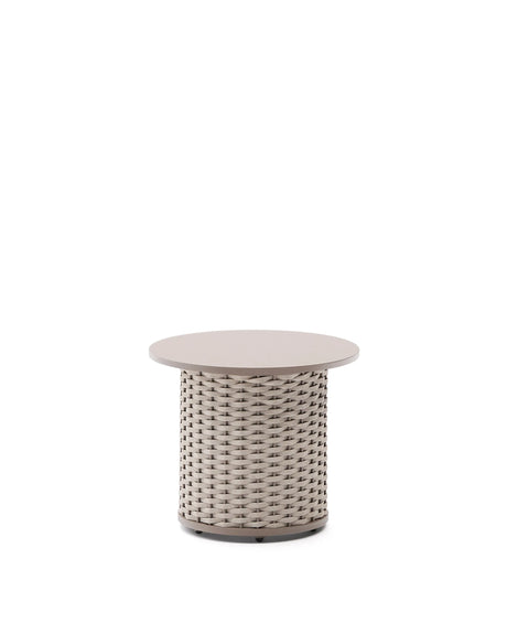 Outdoor-Beistelltisch Sedalis aus Aluminium und taupefarbenem Seil Ø50 cm von Kave Home – Produktbild 8