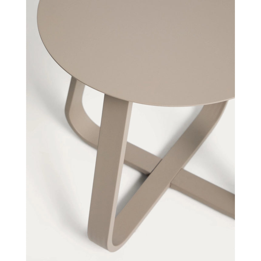 Outdoor Beistelltisch Tamaris aus Aluminium in Taupe Ø 48 cm von Kave Home – Bild 5
