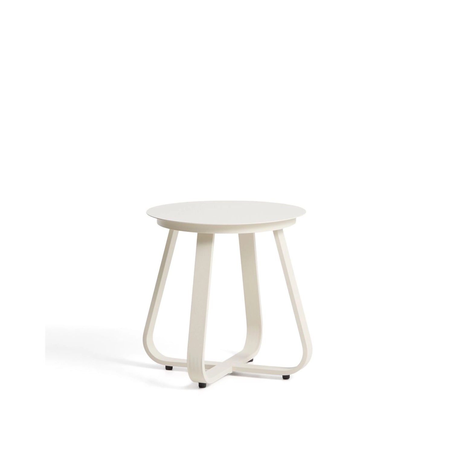Outdoor Beistelltisch Tamaris aus ecrufarbenem Aluminium Ø 48 cm von Kave Home – Bild 1