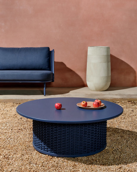 Outdoor-Couchtisch Sedalis aus Aluminium und blauem Seil Ø99 cm von Kave Home – Produktbild 6