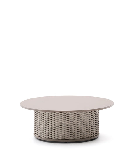 Outdoor-Couchtisch Sedalis aus Aluminium und taupefarbenem Seil Ø99 cm von Kave Home – Produktbild 7