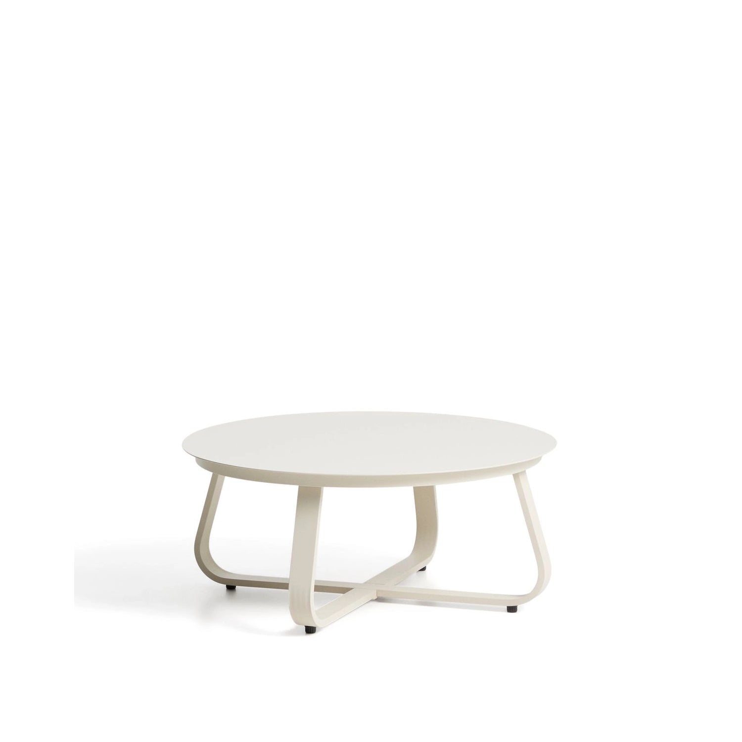Outdoor Couchtisch Tamaris aus ecrufarbenem Aluminium Ø 80 cm von Kave Home – Bild 1