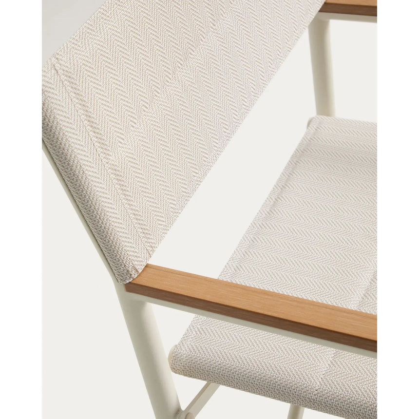 Outdoor-Klappstuhl Tisno aus ecrufarbenem Aluminium und ecrufarbenem Texteline von Kave Home – Bild 10