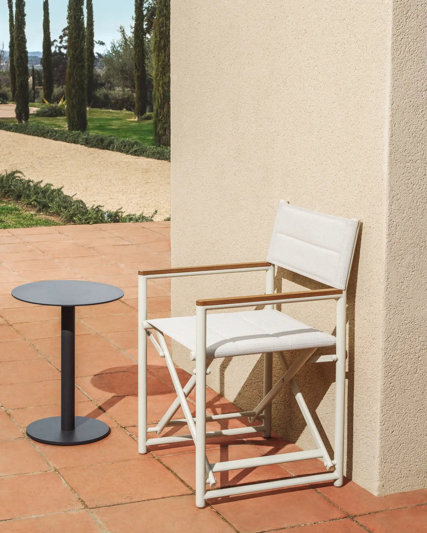 Outdoor-Klappstuhl Tisno aus ecrufarbenem Aluminium und ecrufarbenem Texteline von Kave Home – Bild 2