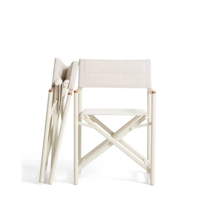 Outdoor-Klappstuhl Tisno aus ecrufarbenem Aluminium und ecrufarbenem Texteline von Kave Home – Bild 7