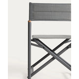 Outdoor-Klappstuhl Tisno aus graphitgrauem Aluminium und grauem Texteline von Kave Home – Bild 10