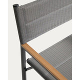 Outdoor-Klappstuhl Tisno aus graphitgrauem Aluminium und grauem Texteline von Kave Home – Bild 11