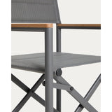 Outdoor-Klappstuhl Tisno aus graphitgrauem Aluminium und grauem Texteline von Kave Home – Bild 12