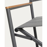 Outdoor-Klappstuhl Tisno aus graphitgrauem Aluminium und grauem Texteline von Kave Home – Bild 13