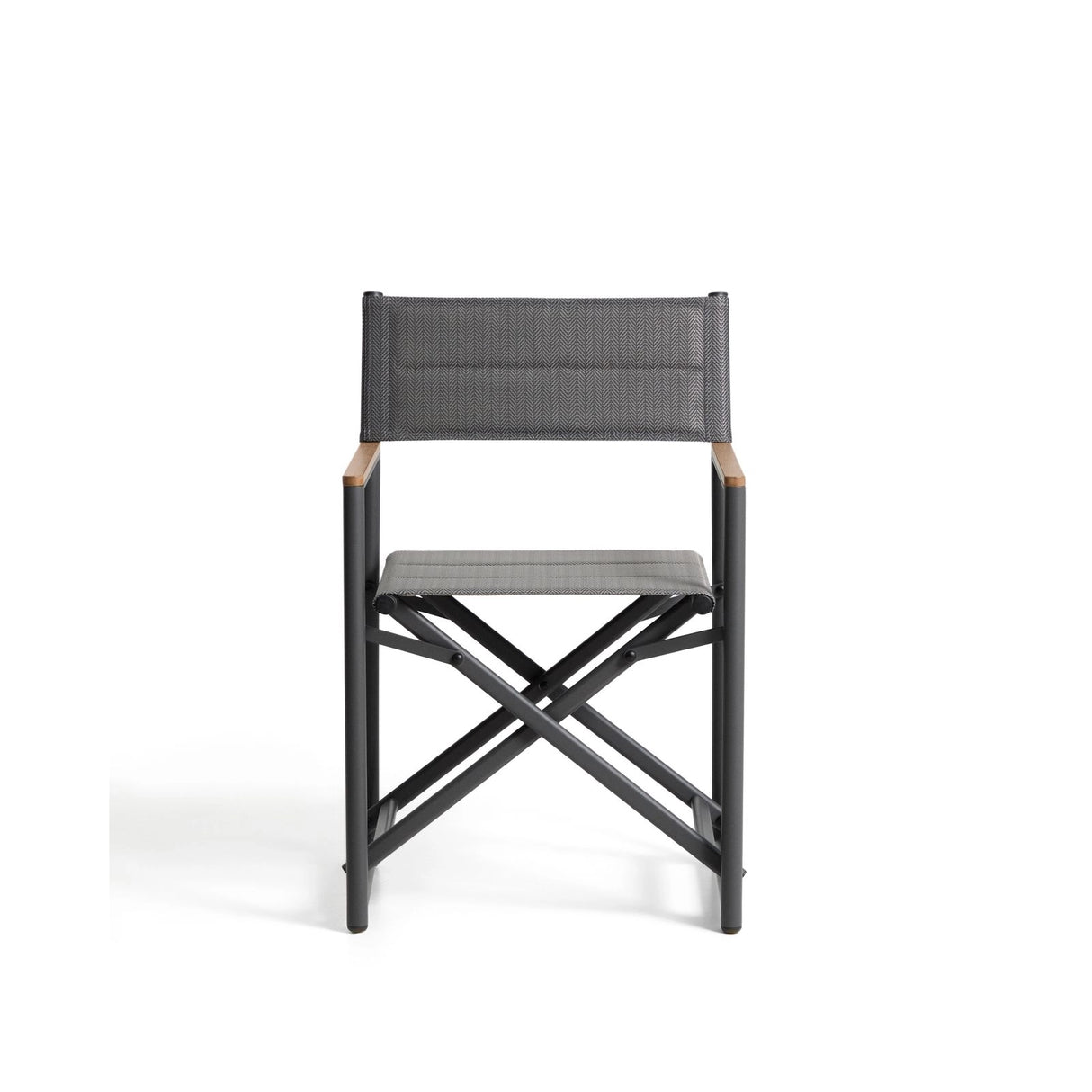 Outdoor-Klappstuhl Tisno aus graphitgrauem Aluminium und grauem Texteline von Kave Home – Bild 7