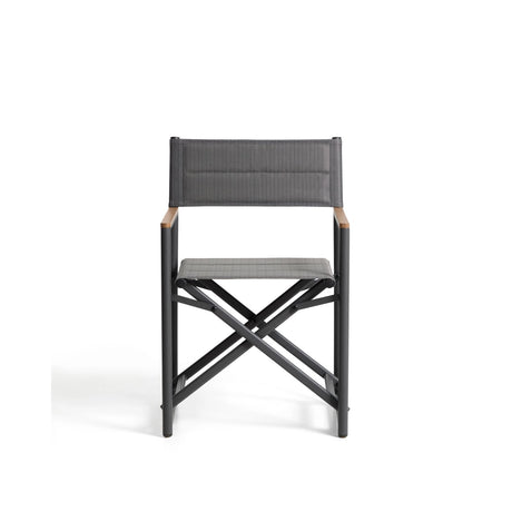 Outdoor-Klappstuhl Tisno aus graphitgrauem Aluminium und grauem Texteline von Kave Home – Bild 7