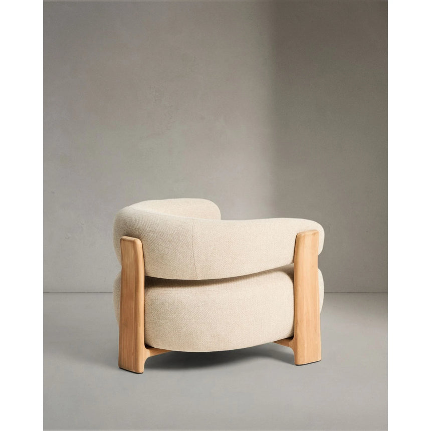 Outdoor-Sessel Granit in Beige mit Beinen aus massivem Teakholz mit naturfarbenem Finish, 100 % FSC von Kave Home – Bild 5
