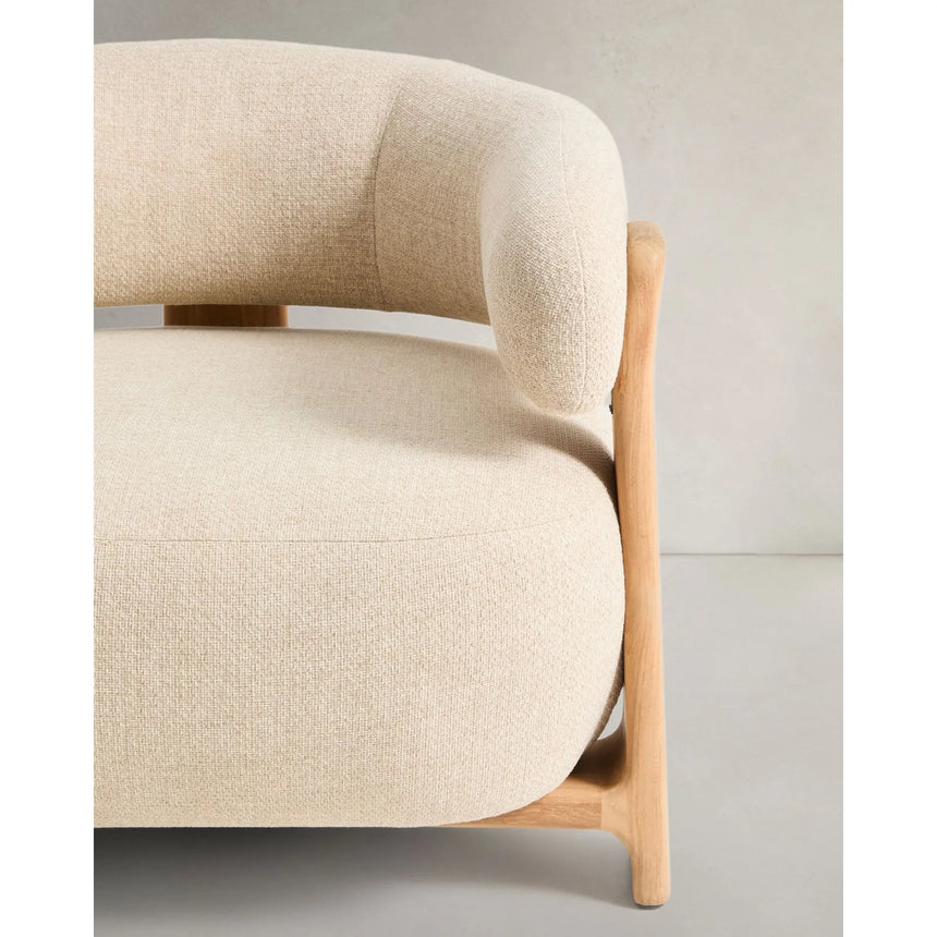 Outdoor-Sessel Granit in Beige mit Beinen aus massivem Teakholz mit naturfarbenem Finish, 100 % FSC von Kave Home – Bild 7