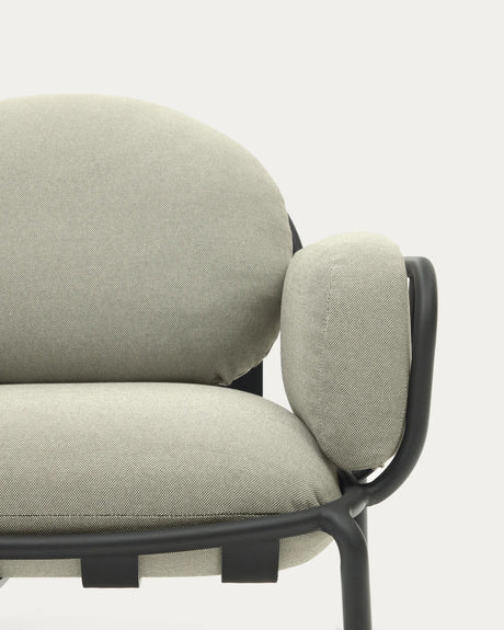 Outdoor-Sessel Joncols mit Bezug in Beige aus Aluminium mit grau lackiertem Finish von Kave Home – Produktbild 10