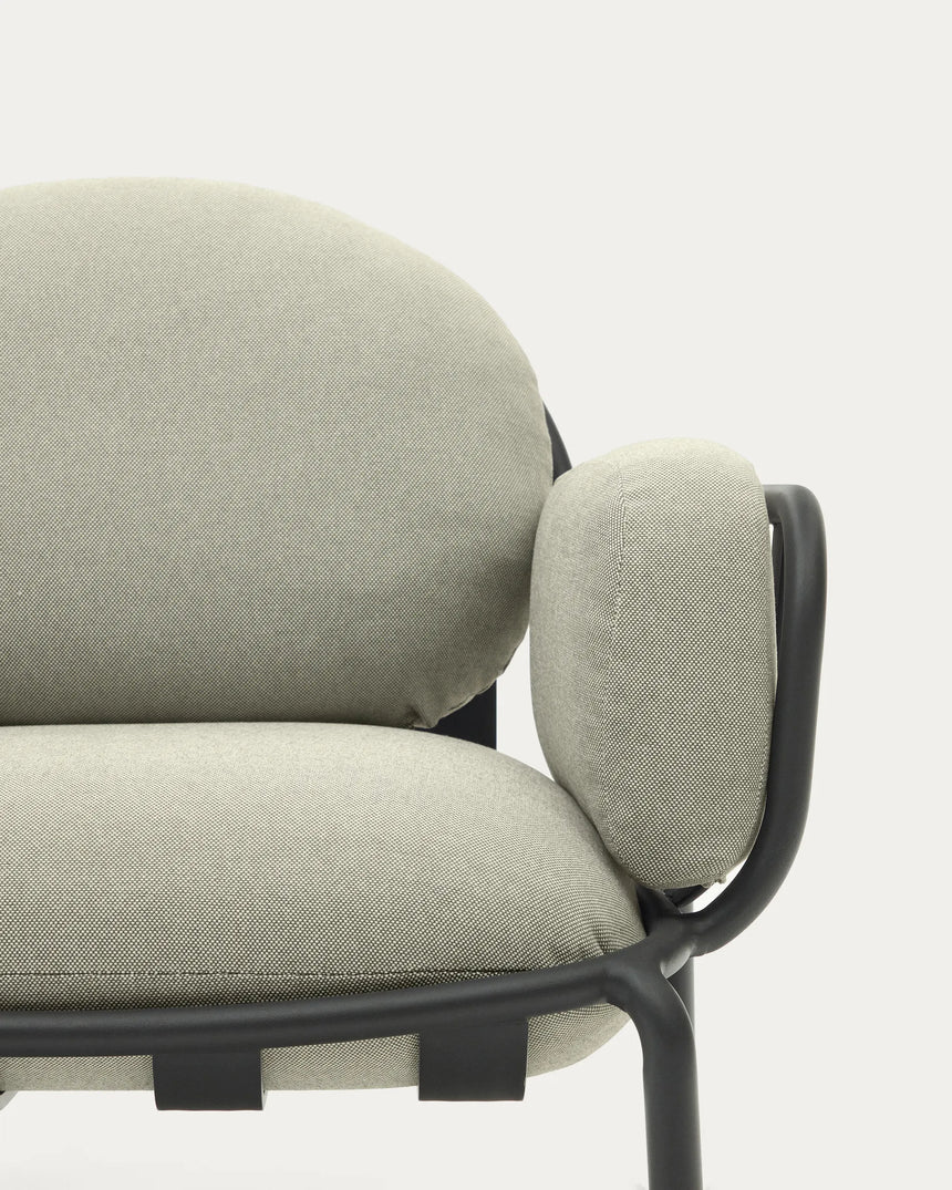 Outdoor-Sessel Joncols mit Bezug in Beige aus Aluminium mit grau lackiertem Finish von Kave Home – Produktbild 10