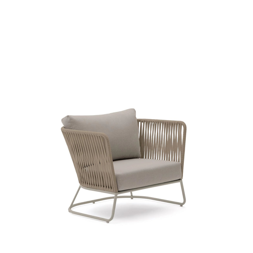 Outdoor-Sessel Saconca aus Seil und beige verzinktem Stahl von Kave Home – Bild 1