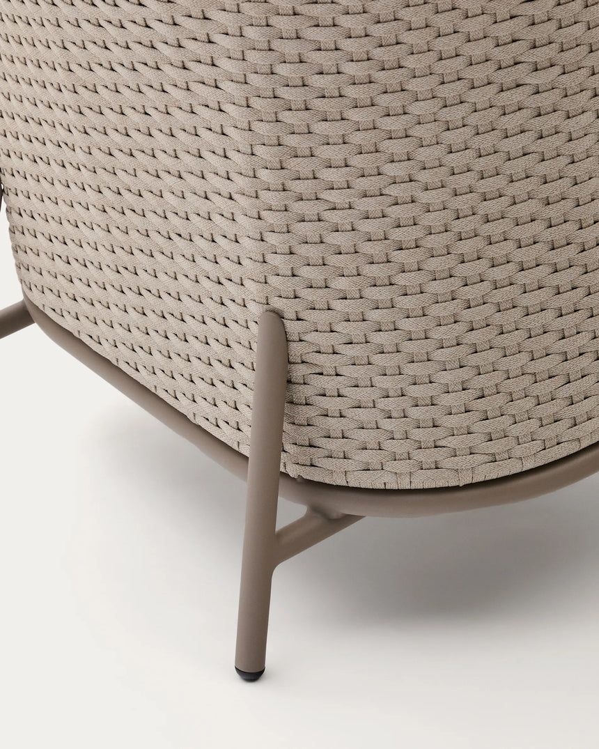 Outdoor-Sessel Sedalis aus Aluminium und taupefarbenem Seil von Kave Home – Produktbild 3