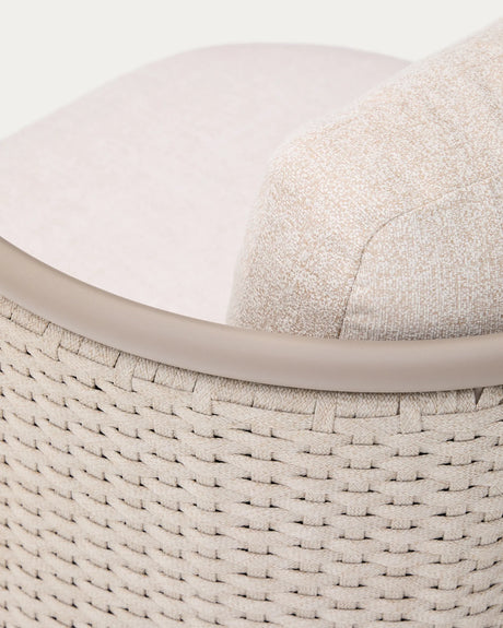 Outdoor-Sessel Sedalis aus Aluminium und taupefarbenem Seil von Kave Home – Produktbild 4