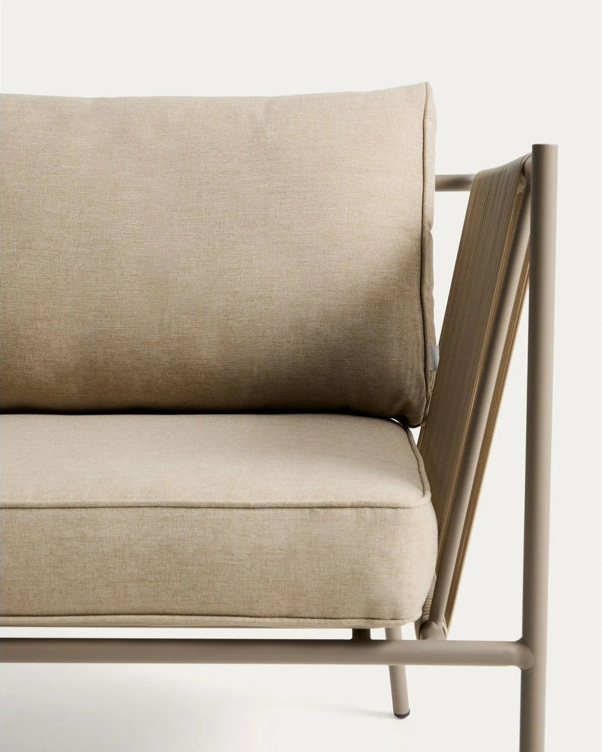 Outdoor-Sessel Zivia aus ecrufarbenem Seil und taupefarben verzinktem Stahl von Kave Home – Bild 6