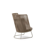 Outdoor-Sessel mit hoher Rückenlehne Saconca aus Seil und beige verzinktem Stahl von Kave Home – Bild 4