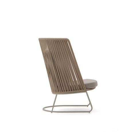 Outdoor-Sessel mit hoher Rückenlehne Saconca aus Seil und beige verzinktem Stahl von Kave Home – Bild 5
