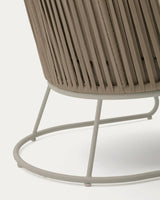 Outdoor-Sessel mit hoher Rückenlehne Saconca aus Seil und beige verzinktem Stahl von Kave Home – Bild 6