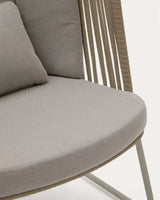 Outdoor-Sessel mit hoher Rückenlehne Saconca aus Seil und beige verzinktem Stahl von Kave Home – Bild 7
