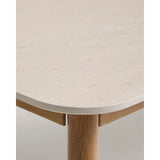 Outdoor-Set Sirte mit 3-Sitzer-Sofa, 2 Sesseln und Tisch aus Aluminium in Holzoptik und écrufarbenen Kissen von Kave Home – Bild 10