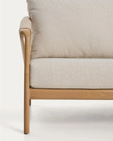 Outdoor-Set Sirte mit 3-Sitzer-Sofa, 2 Sesseln und Tisch aus Aluminium in Holzoptik und écrufarbenen Kissen von Kave Home – Bild 6