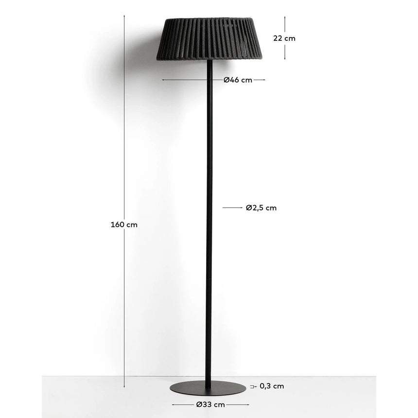 Outdoor-Solar-Stehlampe Aldet aus flachem Seil mit Metallfuß, Ø 46 cm von Kave Home – Bild 4