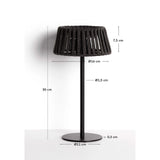 Outdoor-Solar-Tischlampe Aldet aus flachem Seil mit Metallfuß von Kave Home – Bild 4