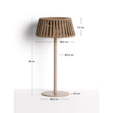 Outdoor-Solar-Tischlampe Aldet aus flachem Seil mit beigem Metallfuß von Kave Home – Bild 4