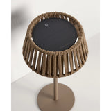 Outdoor-Solar-Tischlampe Aldet aus flachem Seil mit beigem Metallfuß von Kave Home – Bild 8